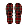 Royal Stewart Red Plaid Tartan Men's Flip Flops-grizzshop