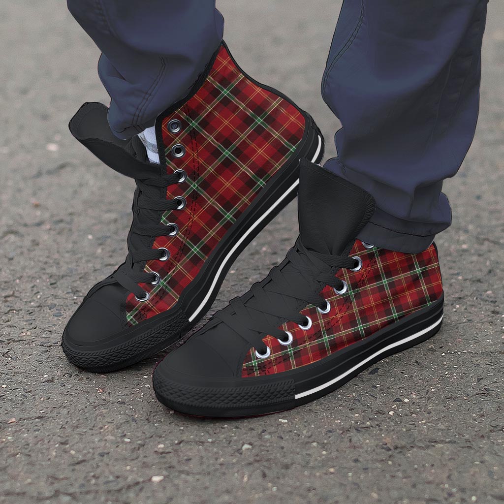 Royal Stewart Red Plaid Tartan Men's High Top Shoes-grizzshop