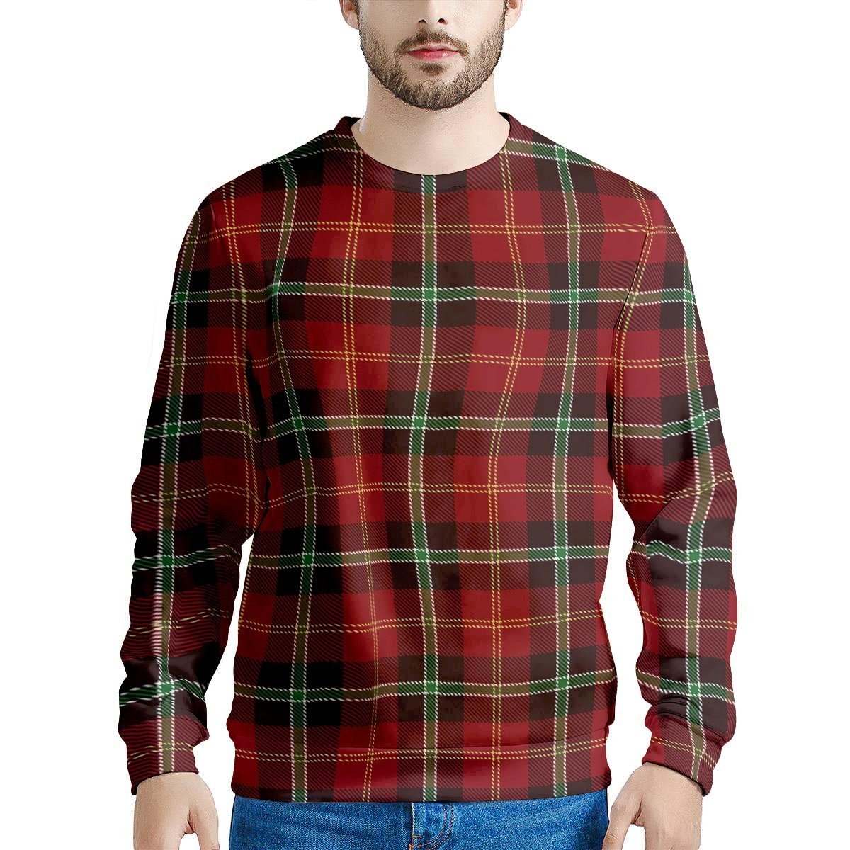 Royal Stewart Red Plaid Tartan Men's Sweatshirt-grizzshop