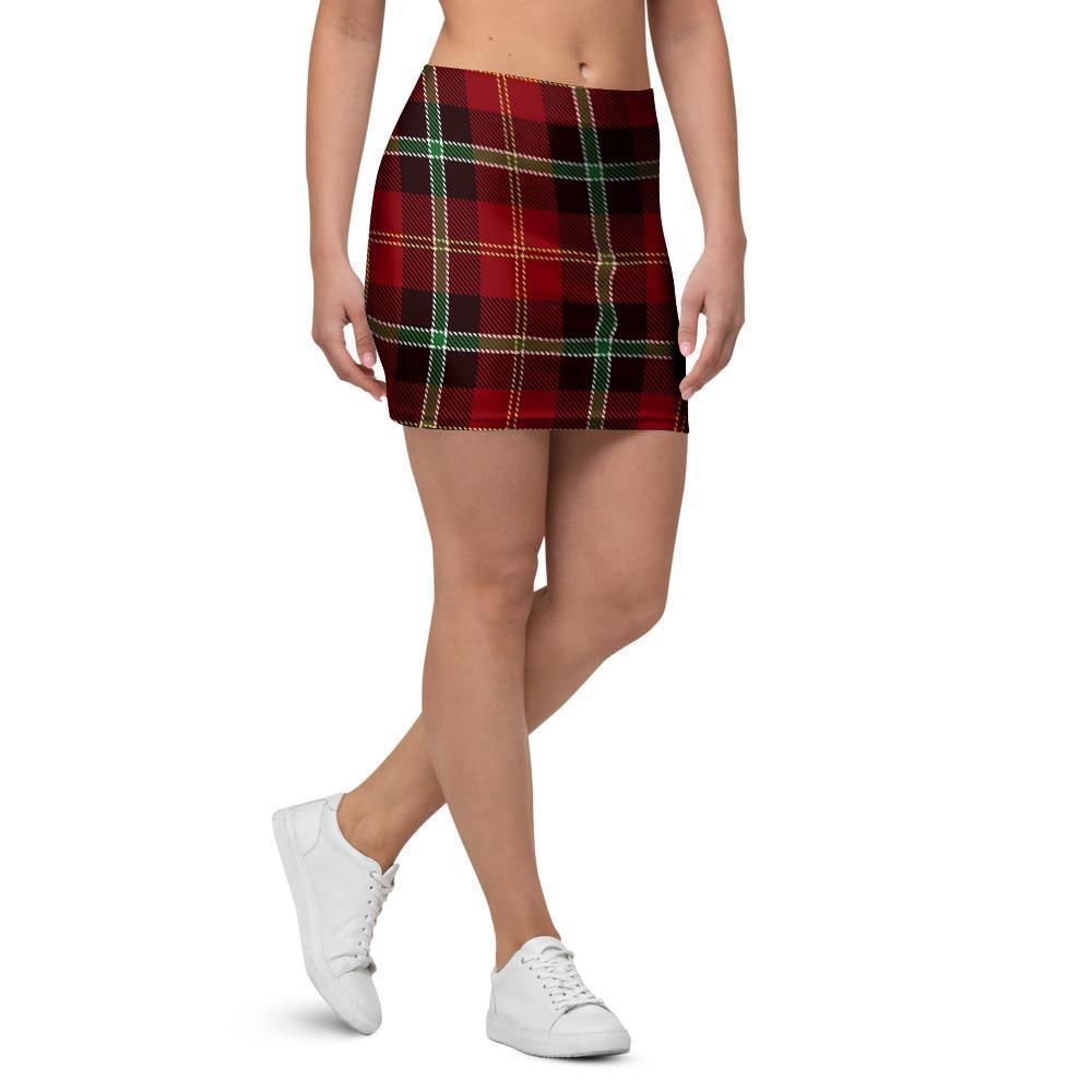 Royal Stewart Red Plaid Tartan Mini Skirt-grizzshop