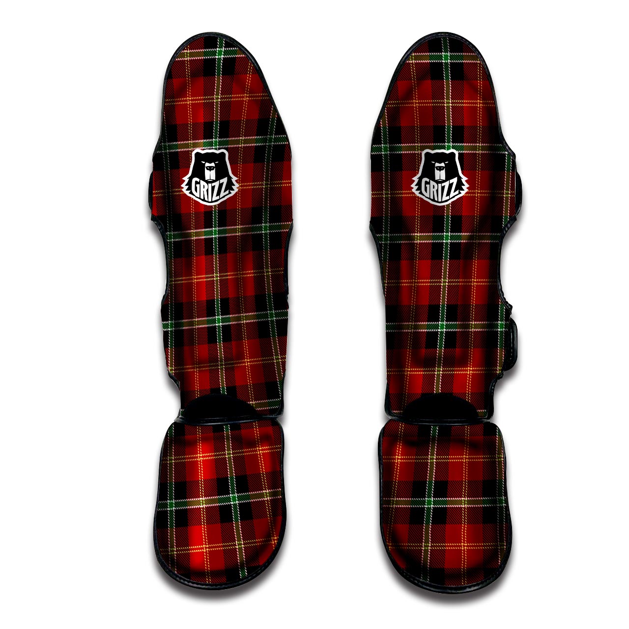 Royal Stewart Red Plaid Tartan Muay Thai Shin Guard-grizzshop