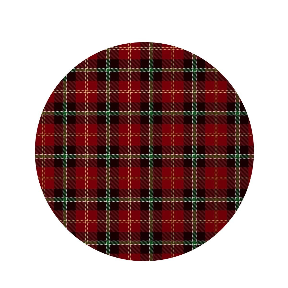 Royal Stewart Red Plaid Tartan Round Rug-grizzshop