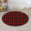 Royal Stewart Red Plaid Tartan Round Rug-grizzshop