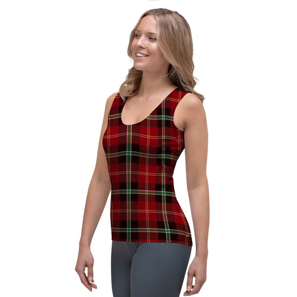 Royal Stewart Red Plaid Tartan Women's Tank Top-grizzshop