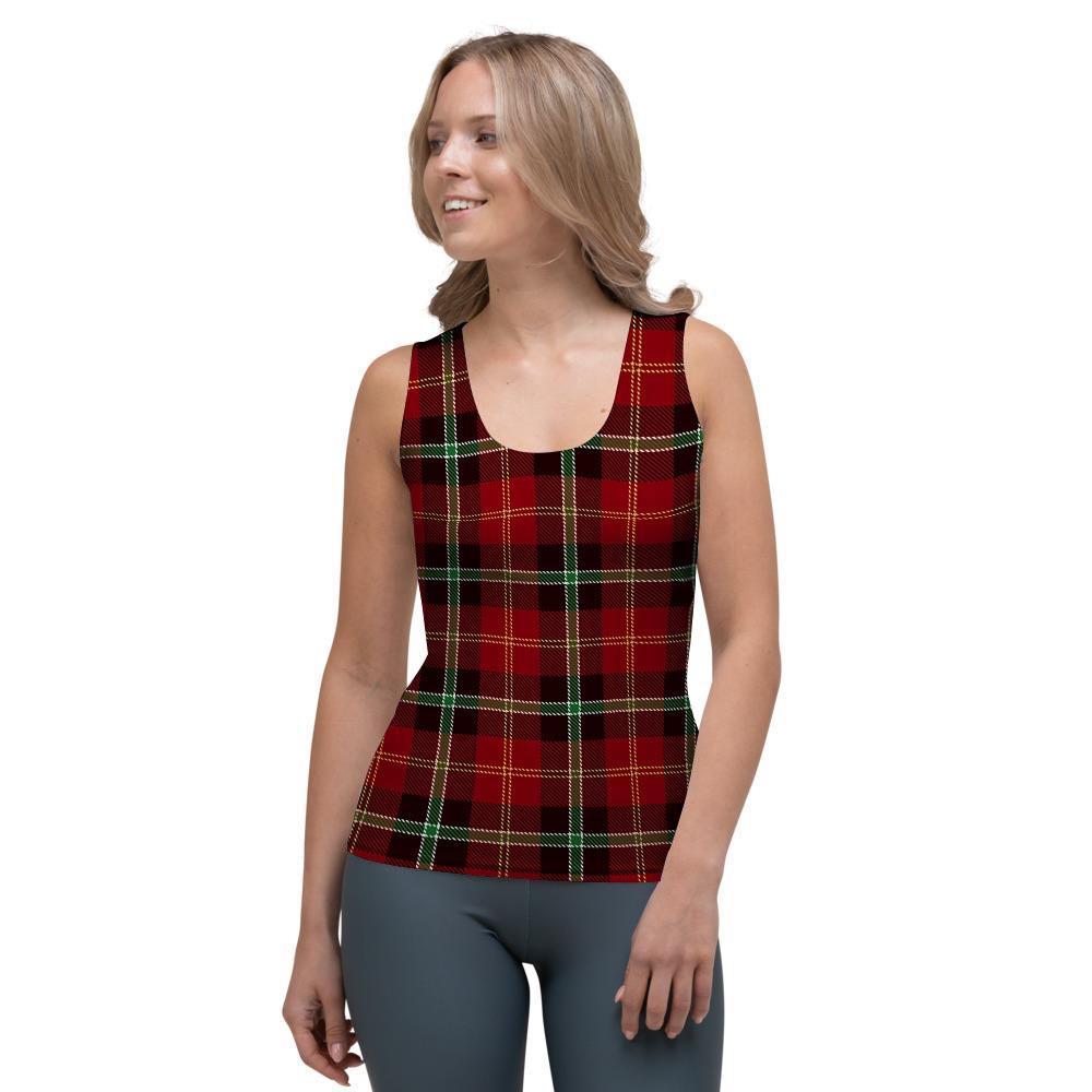 Royal Stewart Red Plaid Tartan Women's Tank Top-grizzshop