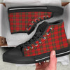 Royal Stewart Tartan Print Pattern Black High Top Shoes-grizzshop