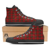 Royal Stewart Tartan Print Pattern Black High Top Shoes-grizzshop