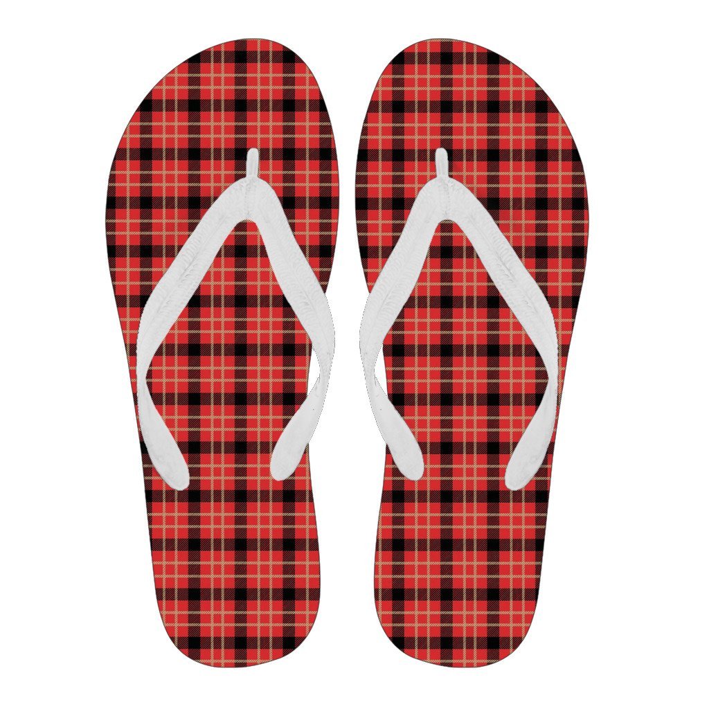 Royal Stewart Tartan Red Plaid Scottish Men & Women Flip Flops-grizzshop
