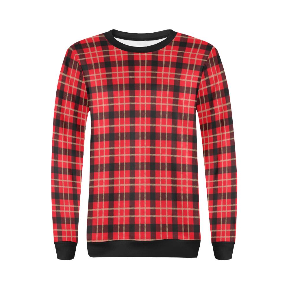 Royal Stewart Tartan Red Plaid Scottish Women Crewneck Sweatshirt-grizzshop