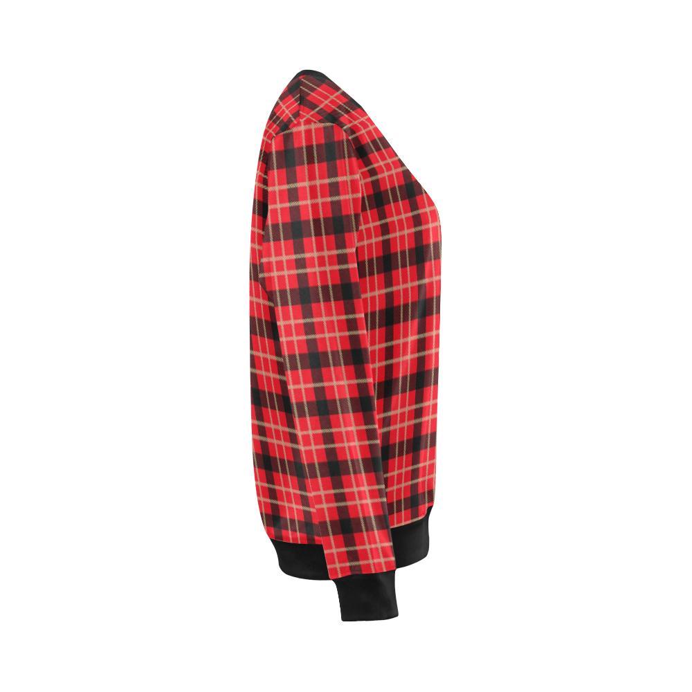 Royal Stewart Tartan Red Plaid Scottish Women Crewneck Sweatshirt-grizzshop