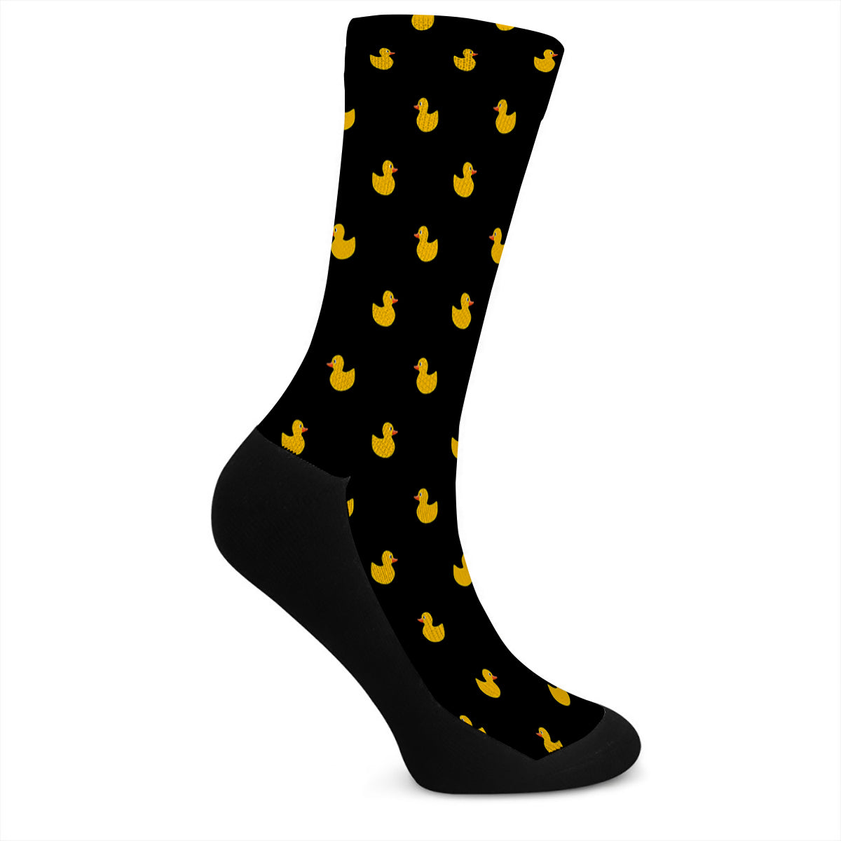 Rubber Duck Black Polka Dot Pattern Print Unisex Crew Socks-grizzshop