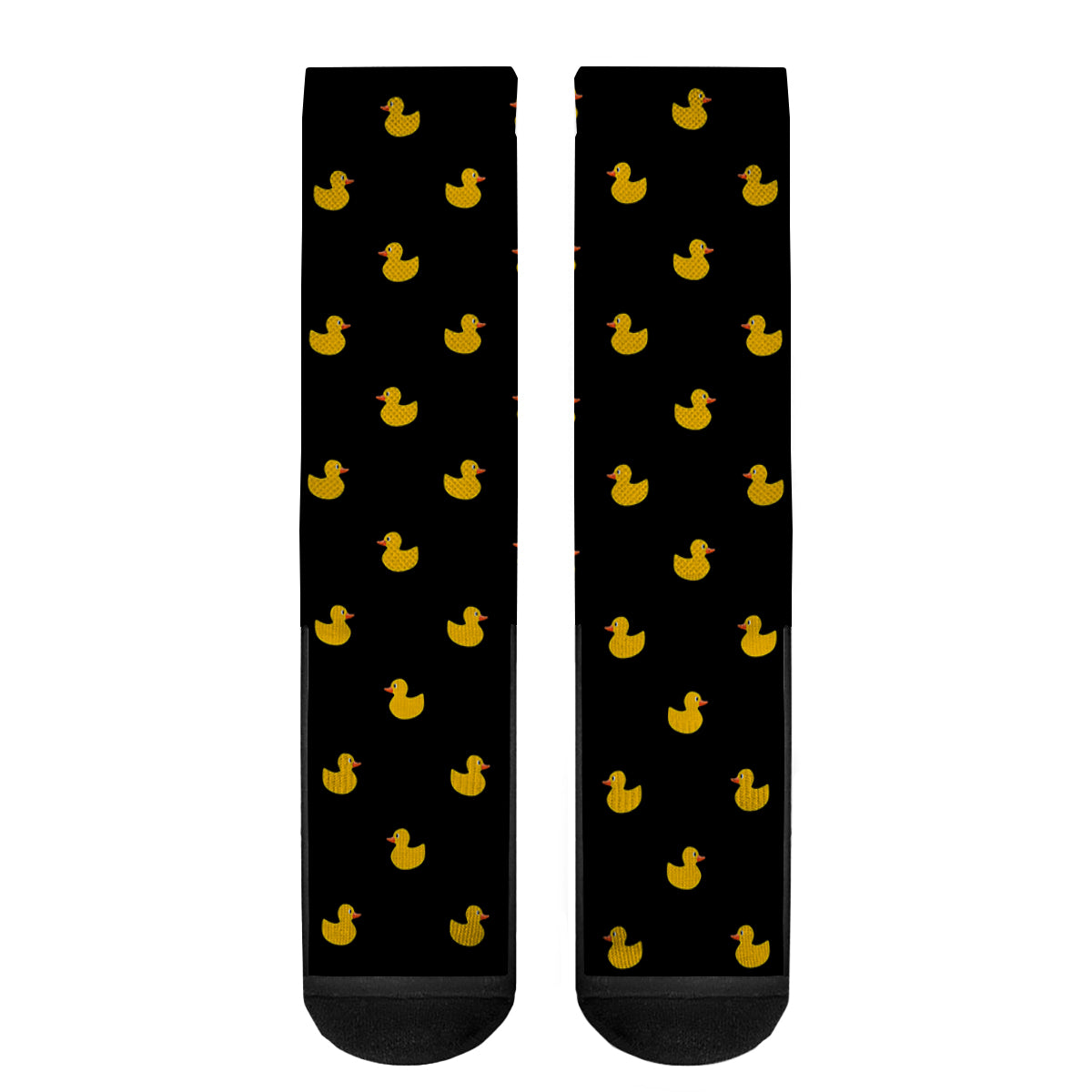 Rubber Duck Black Polka Dot Pattern Print Unisex Crew Socks-grizzshop