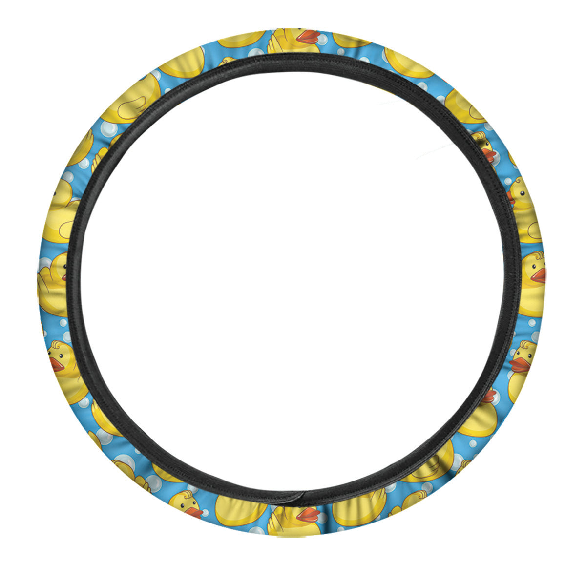 Rubber Duck In Water Print Pattern Car Steering Wheel Cover-grizzshop