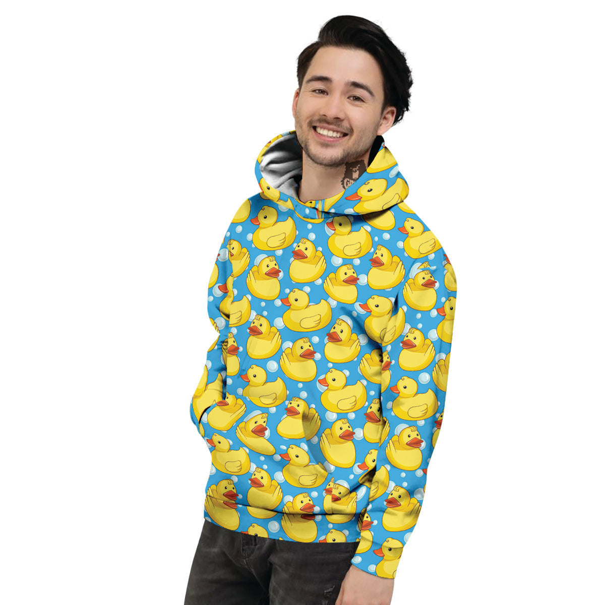 Rubber Duck In Water Print Pattern Men's Hoodie-grizzshop