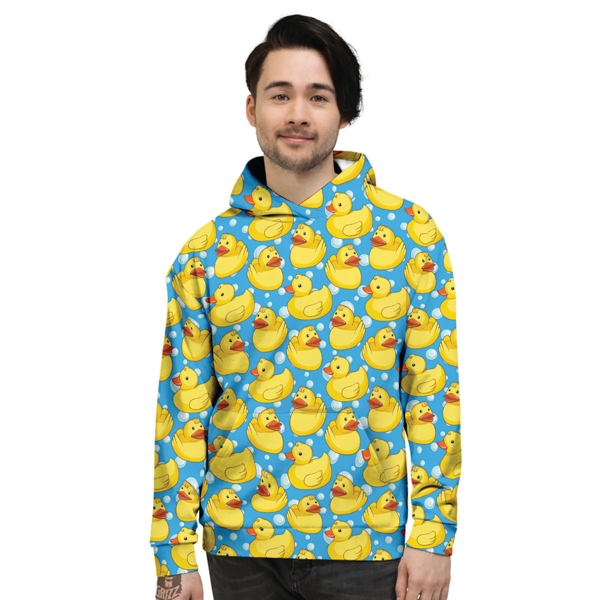 Rubber Duck In Water Print Pattern Men's Hoodie-grizzshop