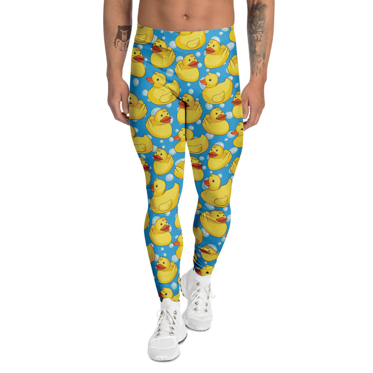 Rubber Duck In Water Print Pattern Men's Leggings-grizzshop