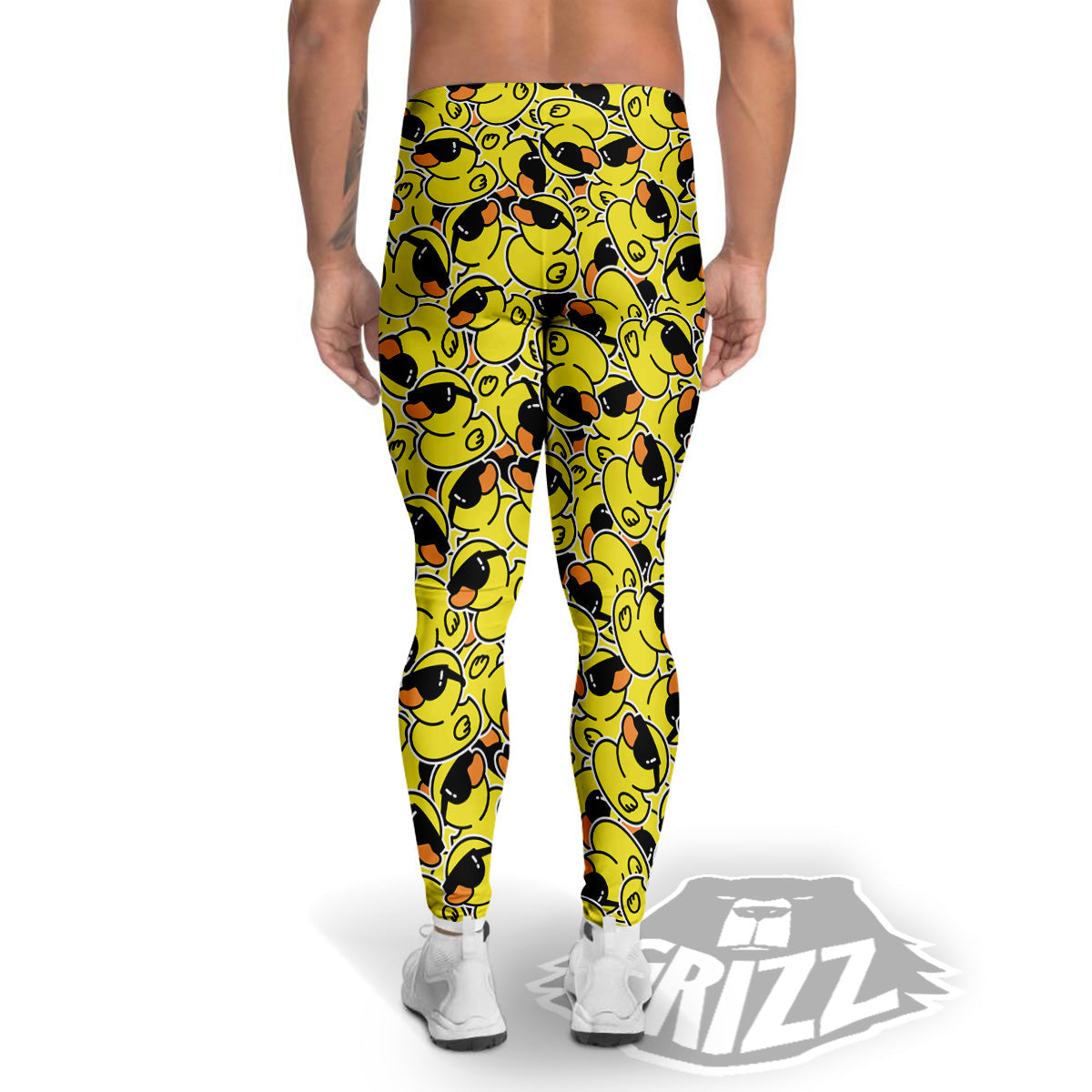 Rubber Duck Mafia Print Pattern Men's Leggings-grizzshop