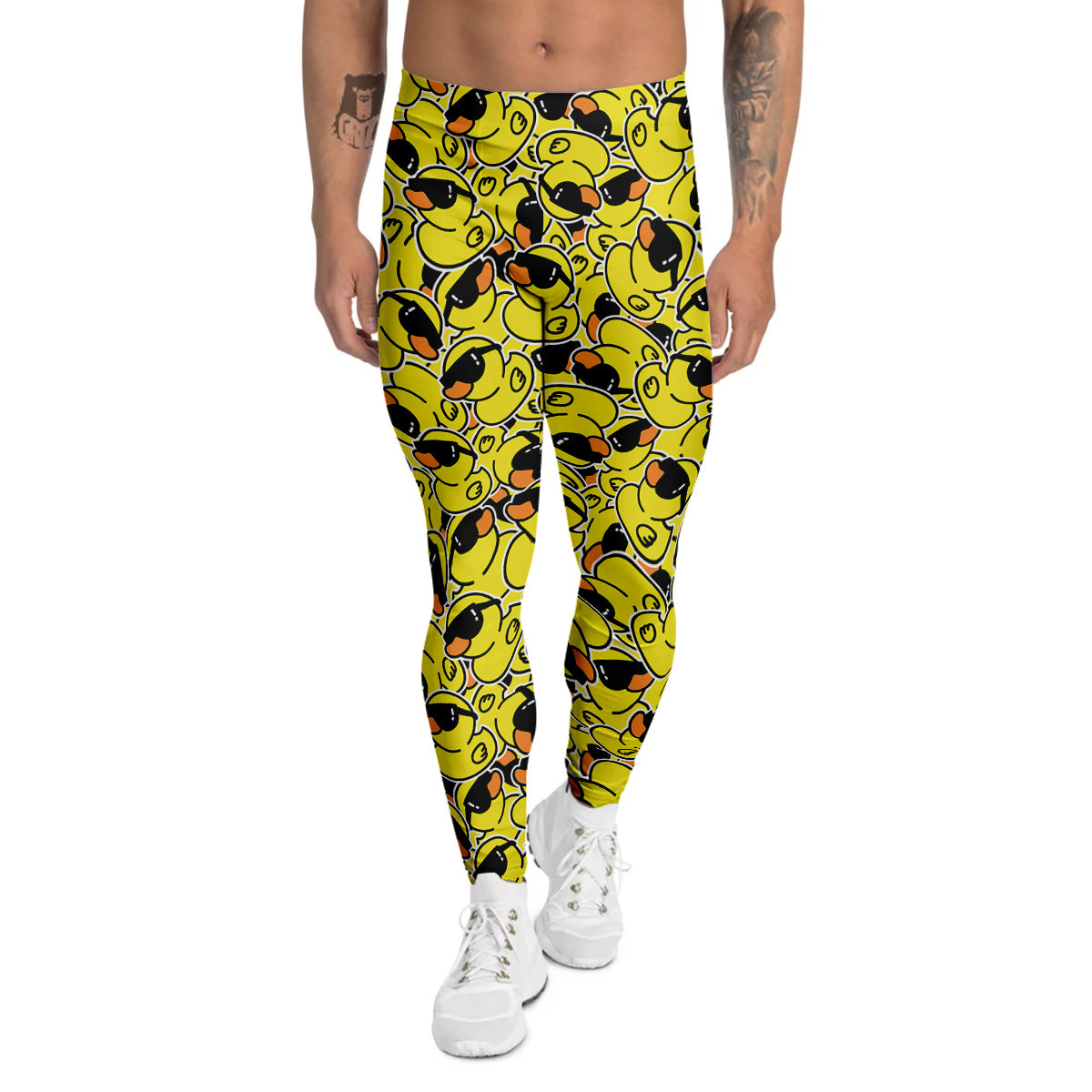 Rubber Duck Mafia Print Pattern Men's Leggings-grizzshop