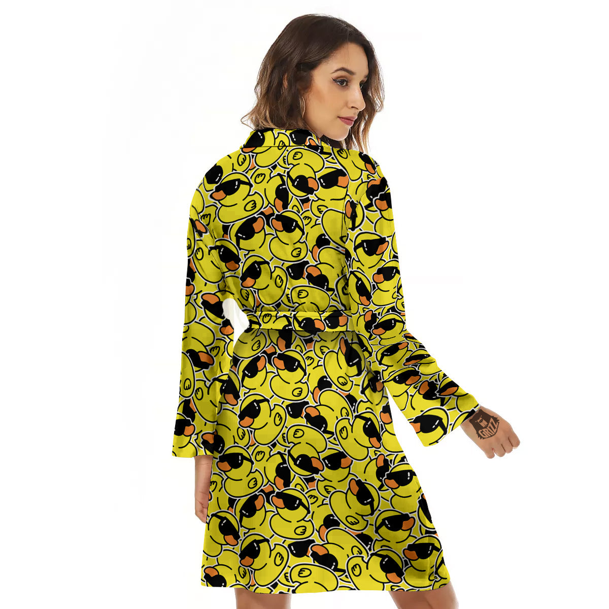 Rubber Duck Mafia Print Pattern Women's Robe-grizzshop