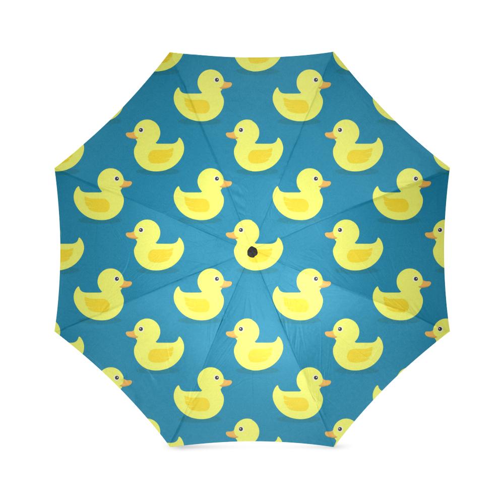 Rubber Duck Pattern Print Foldable Umbrella-grizzshop