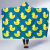 Rubber Duck Pattern Print Hooded Blanket-grizzshop