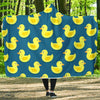 Rubber Duck Pattern Print Hooded Blanket-grizzshop