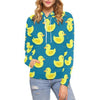 Rubber Duck Pattern Print Women Pullover Hoodie-grizzshop