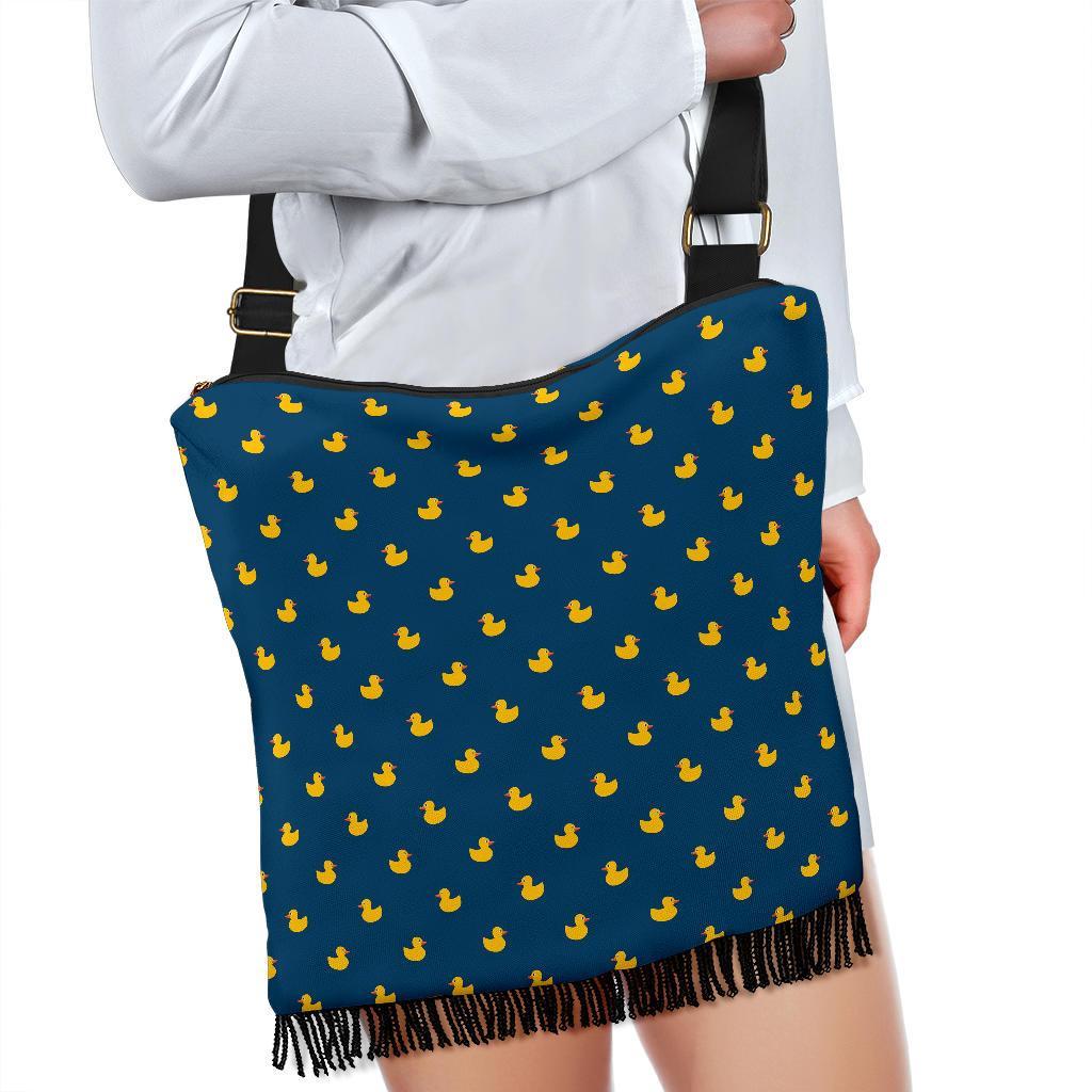 Rubber Duck Polka Dot Pattern Print Crossbody Bags-grizzshop