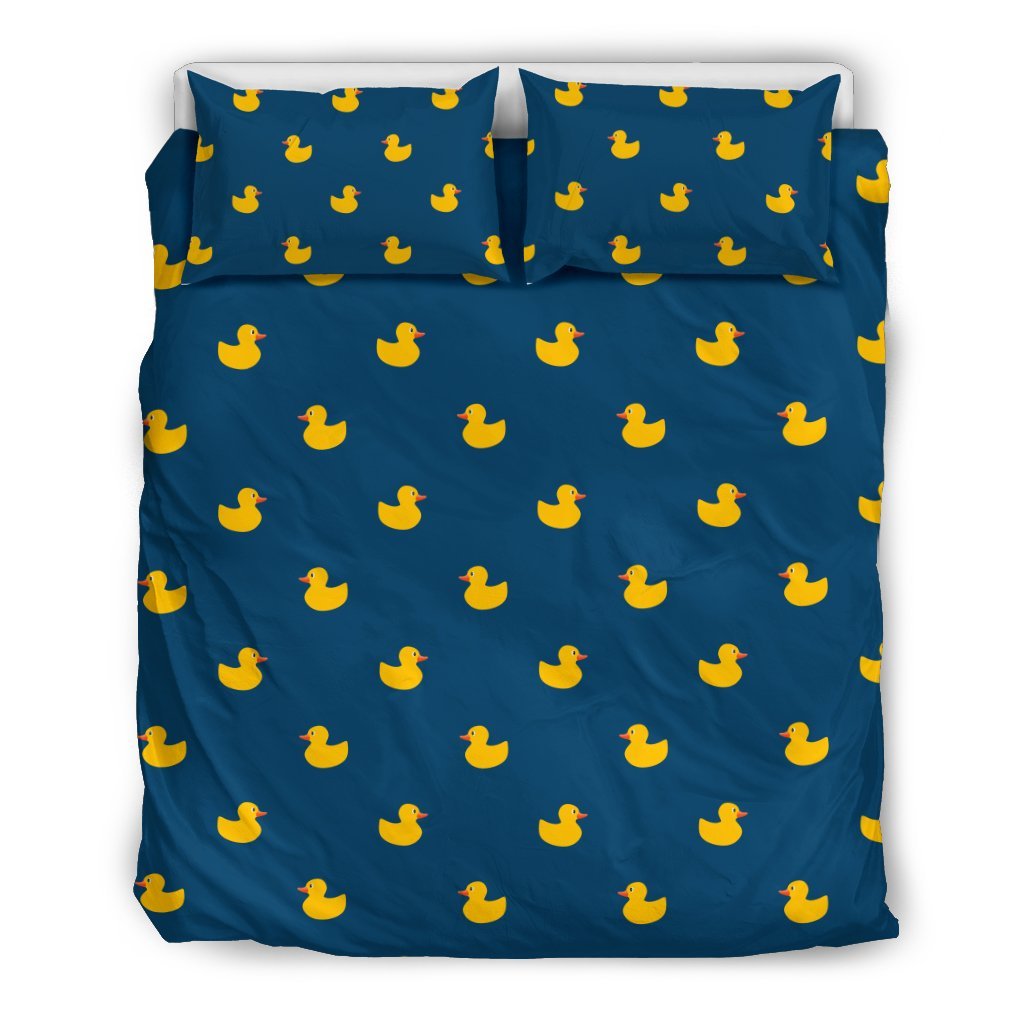 Rubber Duck Polka Dot Pattern Print Duvet Cover Bedding Set-grizzshop