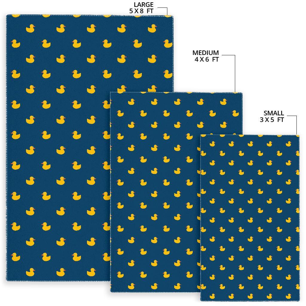 Rubber Duck Polka Dot Pattern Print Floor Mat-grizzshop