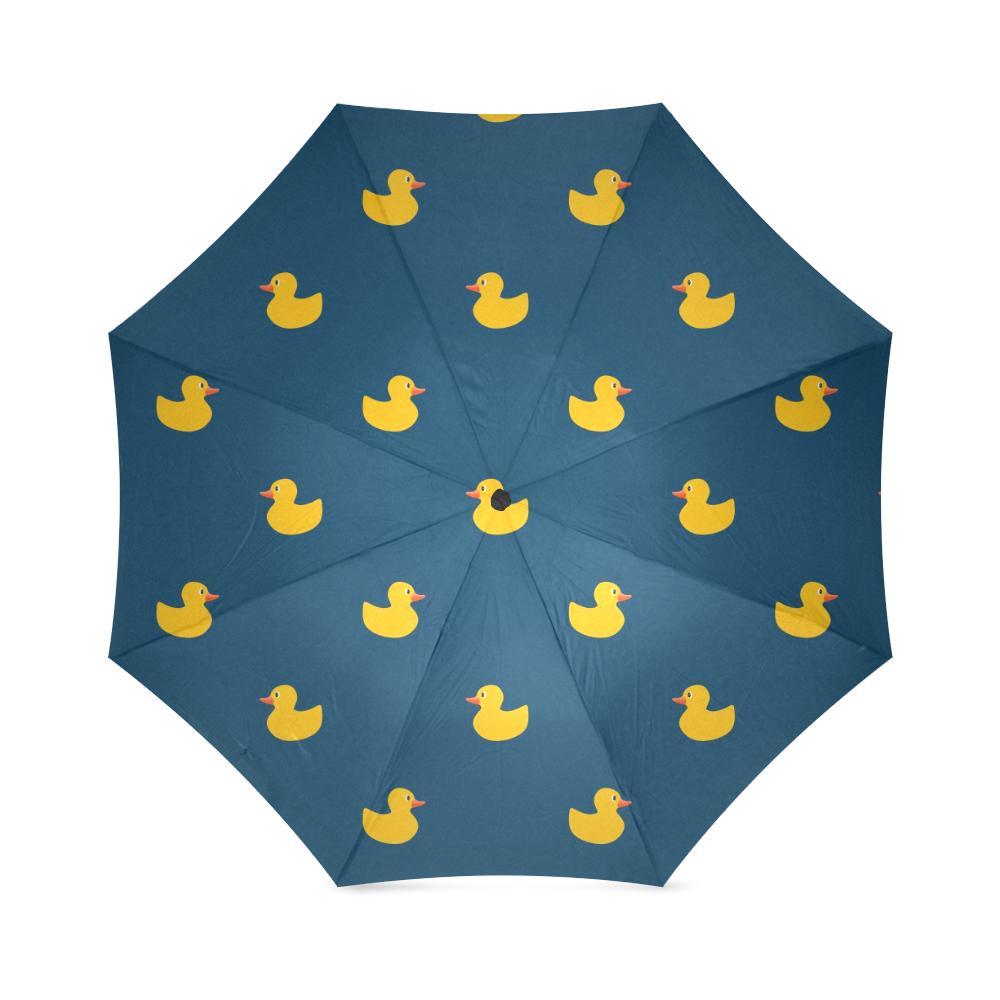 Rubber Duck Polka Dot Pattern Print Foldable Umbrella-grizzshop