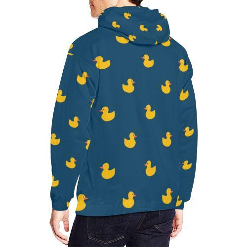 Rubber Duck Polka Dot Pattern Print Men Pullover Hoodie-grizzshop