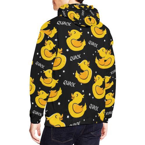 Rubber Duck Print Pattern Men Pullover Hoodie-grizzshop