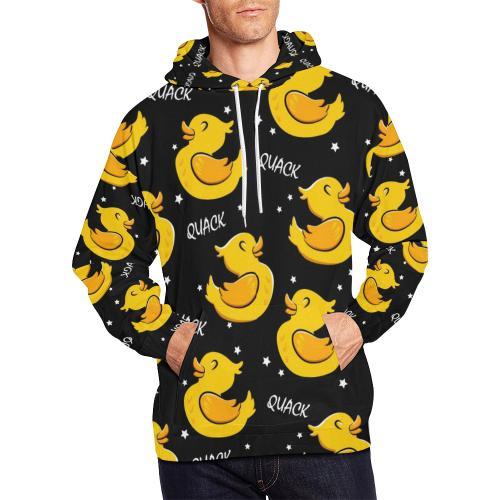 Rubber Duck Print Pattern Men Pullover Hoodie-grizzshop