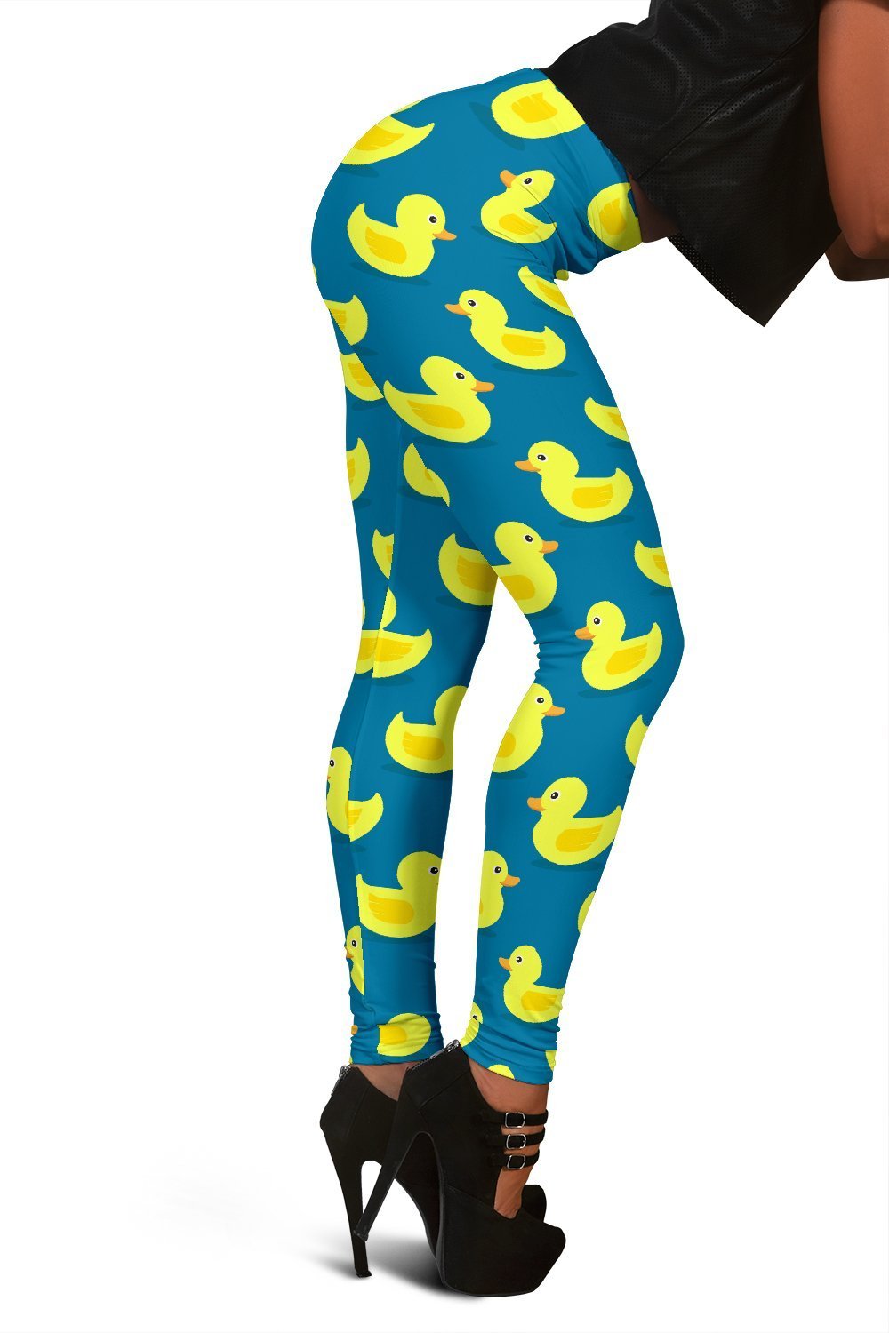Rubber Duck Pattern Print Women Leggings-grizzshop