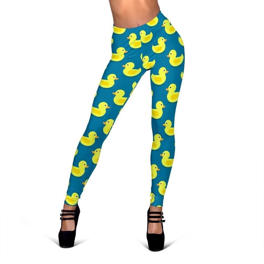Rubber Duck Pattern Print Women Leggings-grizzshop