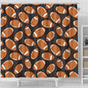 Rugby Ball American Football Print Pattern Bathroom Shower Curtain-grizzshop