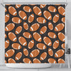 Rugby Ball American Football Print Pattern Bathroom Shower Curtain-grizzshop