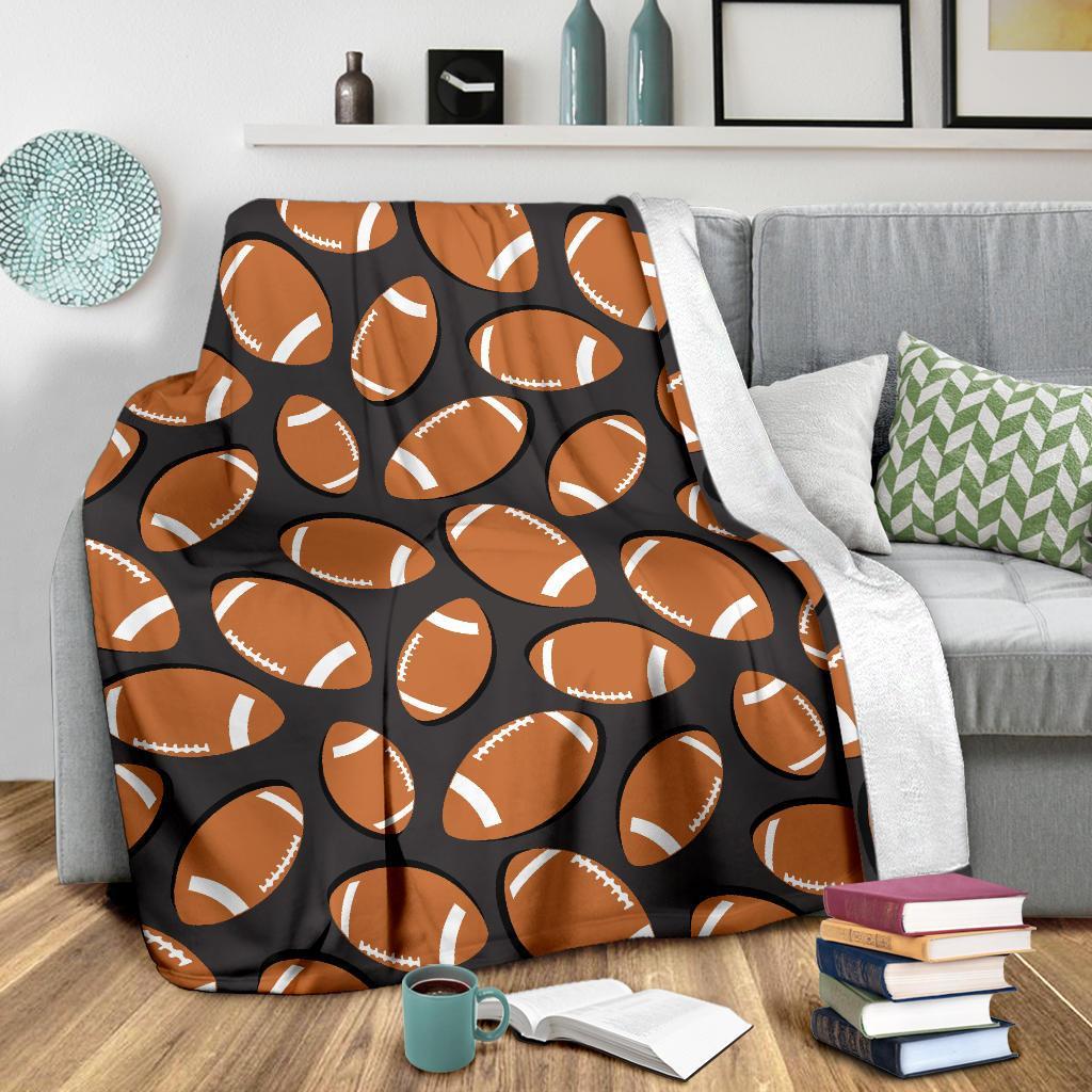 Rugby Ball American Football Print Pattern Blanket-grizzshop