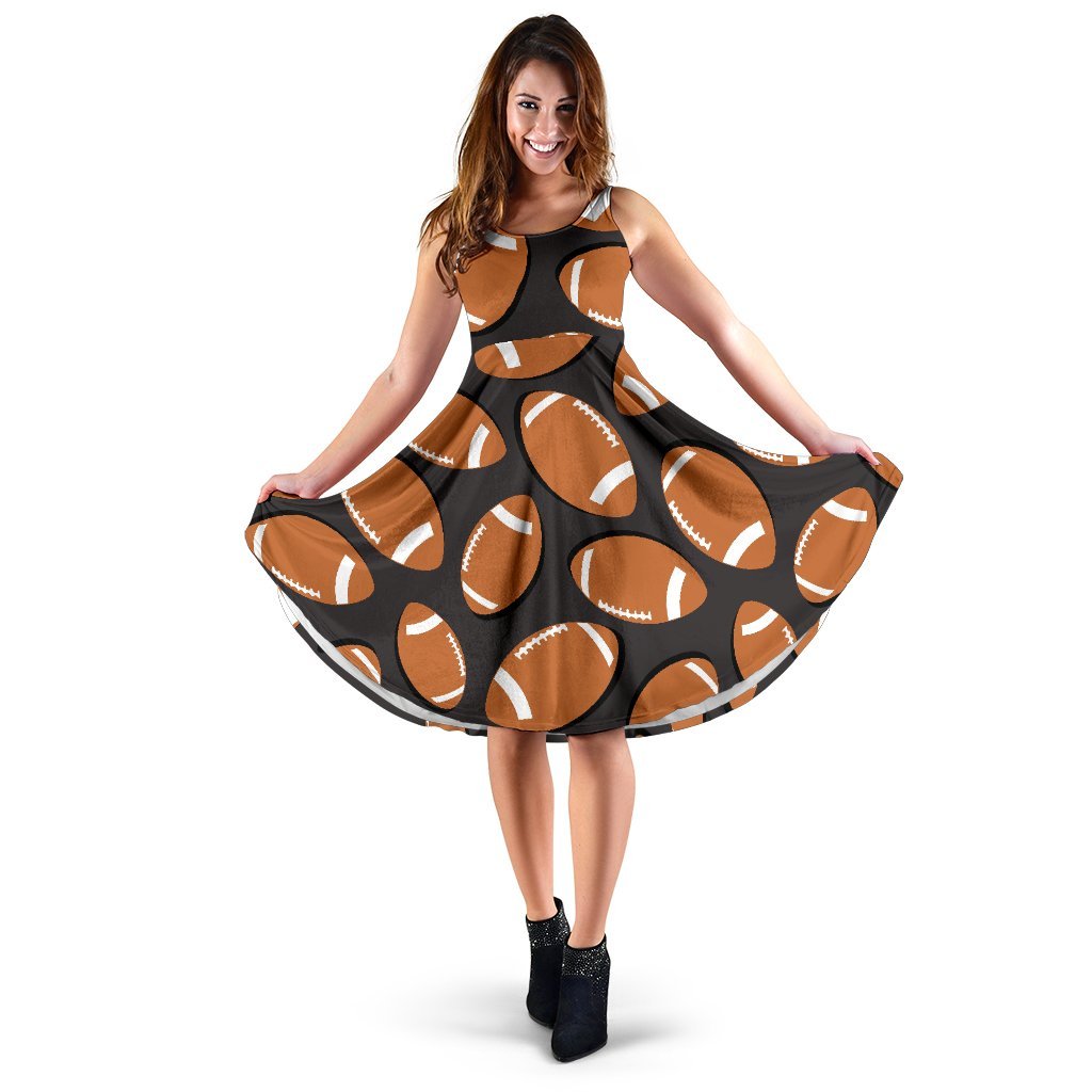 Rugby Ball American Football Print Pattern Dress-grizzshop