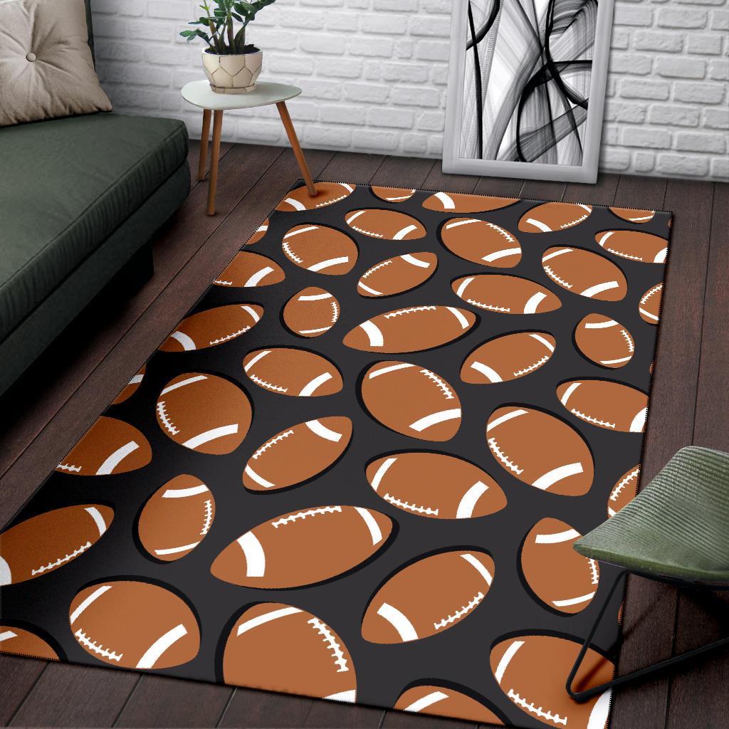 Rugby Ball American Football Print Pattern Floor Mat-grizzshop