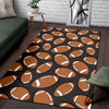 Rugby Ball American Football Print Pattern Floor Mat-grizzshop