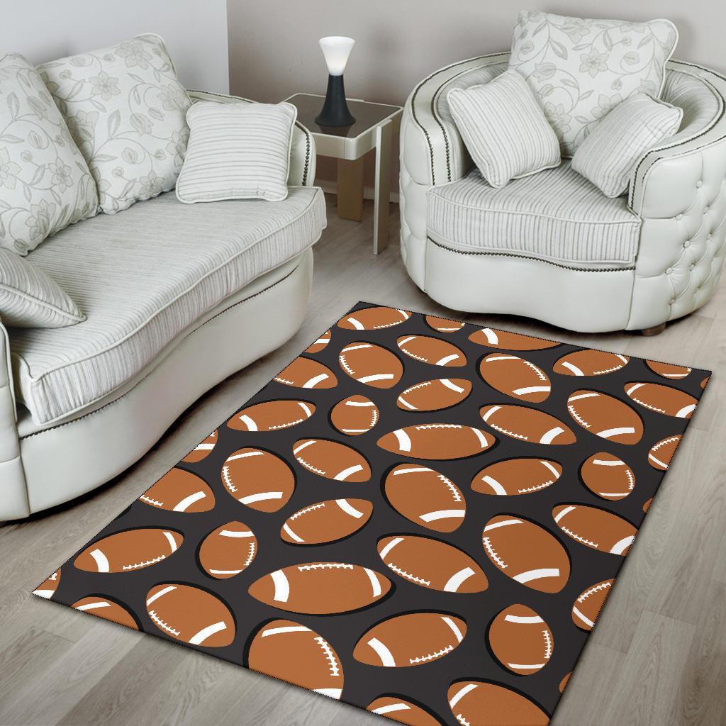 Rugby Ball American Football Print Pattern Floor Mat-grizzshop