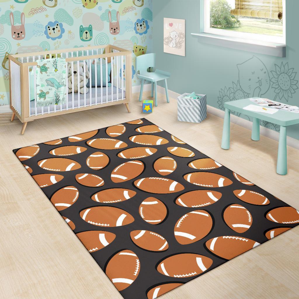 Rugby Ball American Football Print Pattern Floor Mat-grizzshop