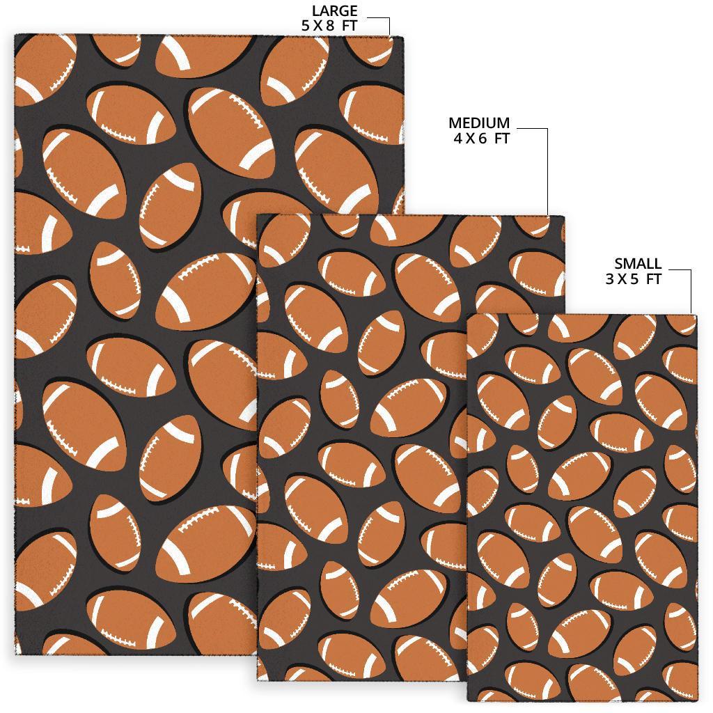 Rugby Ball American Football Print Pattern Floor Mat-grizzshop