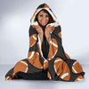 Rugby Ball American Football Print Pattern Hooded Blanket-grizzshop