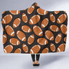 Rugby Ball American Football Print Pattern Hooded Blanket-grizzshop