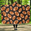 Rugby Ball American Football Print Pattern Hooded Blanket-grizzshop