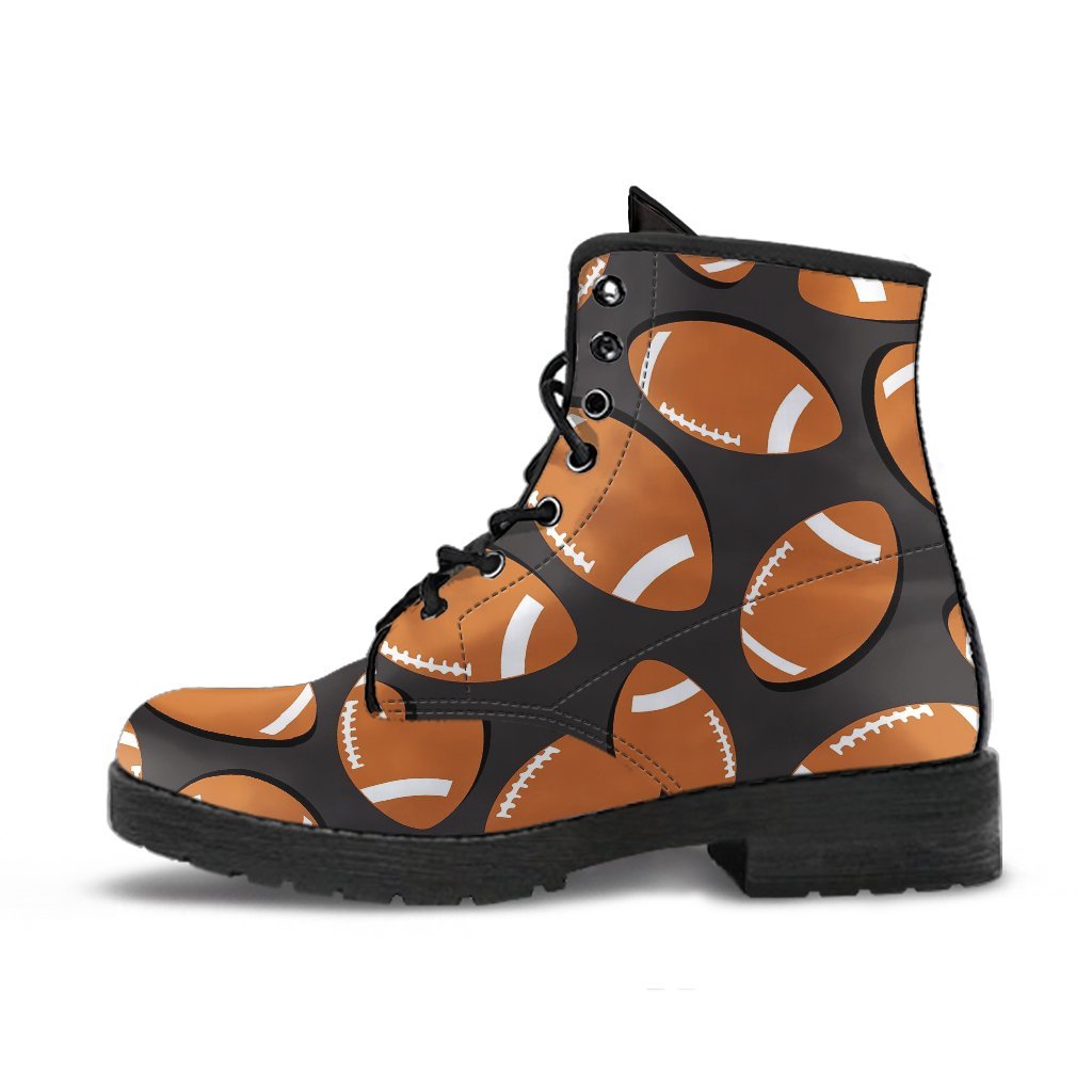 Rugby Ball American Football Print Pattern Men Women Leather Boots-grizzshop