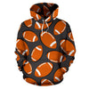 Rugby Ball American Football Print Pattern Men Women Pullover Hoodie-grizzshop